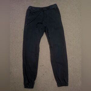 Small black denim stretchy jogger pants